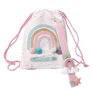 λαμπάδα σετ με σακίδιο ουράνιο τόξο με όνομα