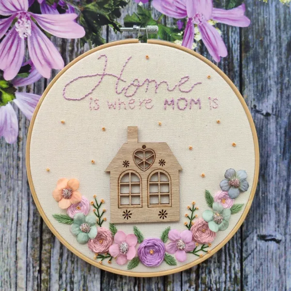 home is where mom is κεντητό τελάρο δώρα για την μαμά