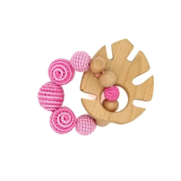 Μασητικό βραχιόλι με πλεκτές χάντρες, Φύλλο