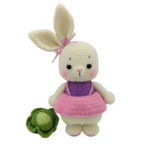 Πλεκτό λαγουδάκι και πλεκτό λάχανο