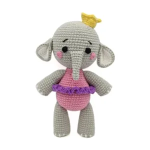 Πλεκτό ελεφαντάκι με κορώνα