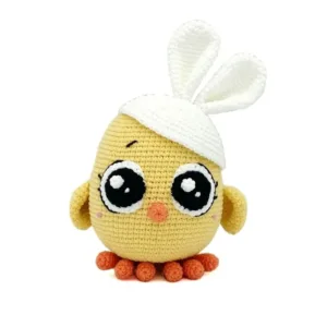 Πλεκτό κοτοπουλάκι με αυτιά λαγού