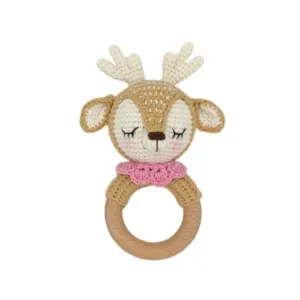 Πλεκτή κουδουνίστρα με μασητικό κρίκο, Ταρανδάκι