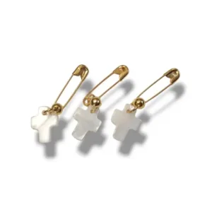 Μαρτυρικά πέτου με λευκό σταυρό mother of pearl (ελαχ.20τμχ.)