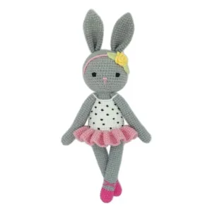 Πλεκτό κουνελάκι μπαλαρίνα με πουα κορμάκι