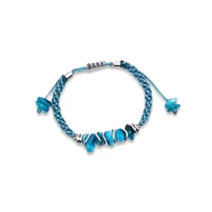 Βραχιόλι με κοχύλι τσιπς σε γαλάζιο χρώμα-ρυθμ.μήκος