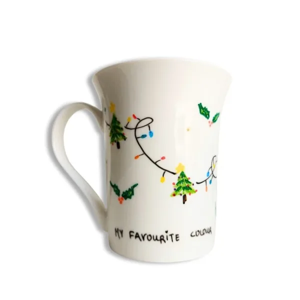 Κούπα Χριστουγεννιάτικη ζωγραφισμένη, Δεντράκια