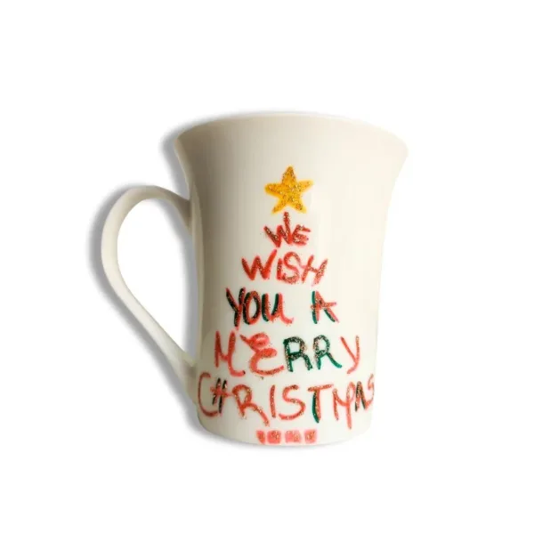 Κούπα χριστουγεννιάτικη ζωγραφισμένη, Γκι