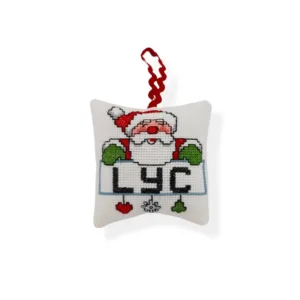 Κεντημένο στολίδι με σχέδιο Αη-Βασίλη και όνομα