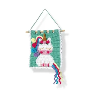 Πλεκτό κρεμαστό τοίχου Μονόκερος