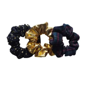 Σετ Δώρου με 3 Χριστουγεννιάτικα Scrunchies-Navy