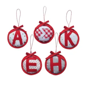 Χριστουγεννιάτικο Στολίδι με Μονόγραμμα & Φιογκάκι