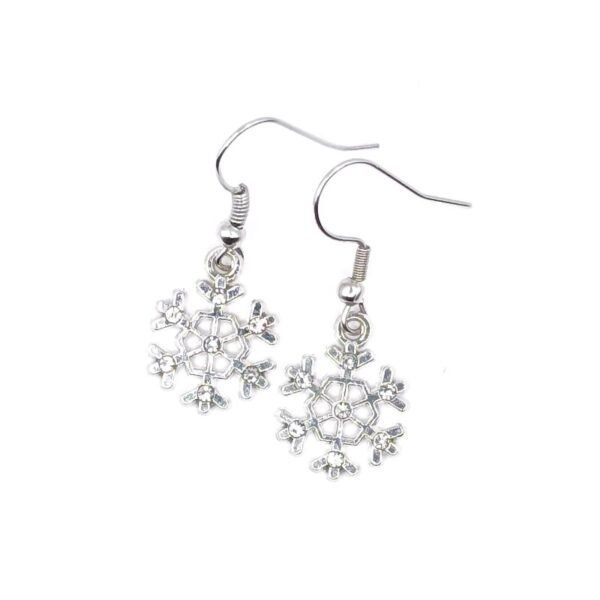 Σκουλαρίκια χιονονιφάδες με στρασάκια