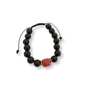 Βραχιόλι με κεραμικό κύβο σε δυο χρώματα