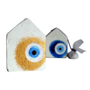 Μπομπονιέρα - Τσιμεντένιο Ζωγραφιστό Σπιτάκι (μάτι) - (ελαχ.25τμχ.)