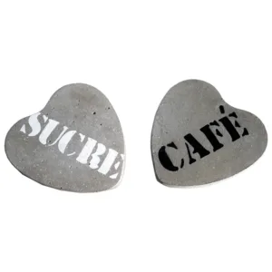 Σετ 2 Τσιμεντένια Σουβέρ, Καρδιές ''SUCRE - CAFE''