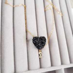 κολιέ καρδιά με μονόγραμμα