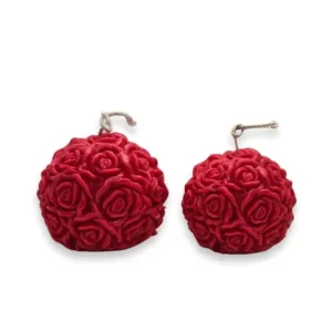 Κερί Ελαιοκράμβης - Κόκκινη μπάλα με τριαντάφυλλα σε 2 μεγέθη