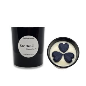 Κερί Σόγιας Λευκό For Him σε Γυάλινο Μαύρο Gloss Ποτήρι