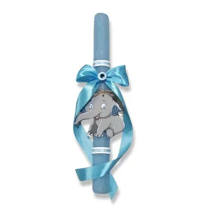 Γαλάζια αρωματική λαμπάδα για αγόρια, με ελεφαντάκι (30εκ)
