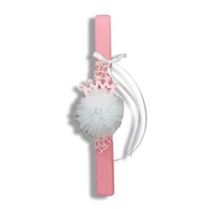 Ροζ λαμπάδα αρωματική, Κορώνα (30εκ)