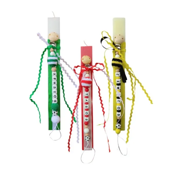 Λαμπάδα με κλιπ πιπίλας ομάδα με όνομα μωρού