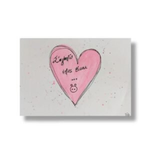 Κάρτα ζωγραφισμένη, καρδιά χιουμοριστική