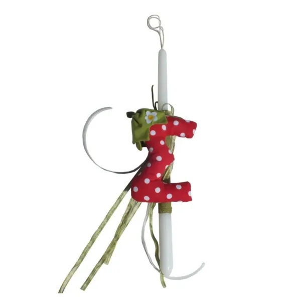 Λαμπάδα με Μονόγραμμα - Φράουλα/Σετ