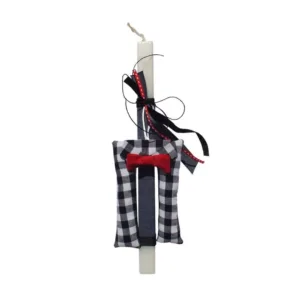 Λαμπάδα με Μονόγραμμα με Παπιγιόν