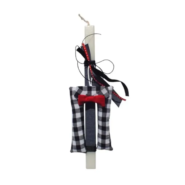 Λαμπάδα με Μονόγραμμα με Παπιγιόν