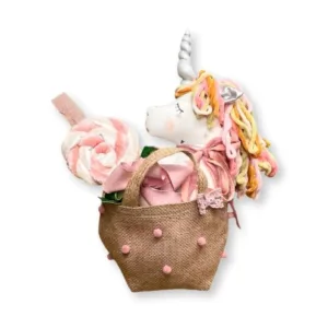 Σετ Λαμπάδα με Μονόκερο και Τσαντάκι, Ροζ Παστέλ