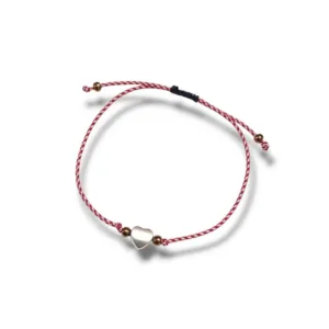 Μαρτάκι γυναικείο με ασημί καρδιά, αυξομειούμενο