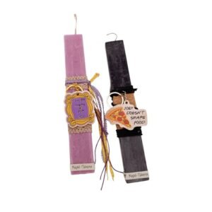 Σετ λαμπάδες για ζευγάρι με ξύλινη φιγούρα μπρελόκ για...Φιλαράκια