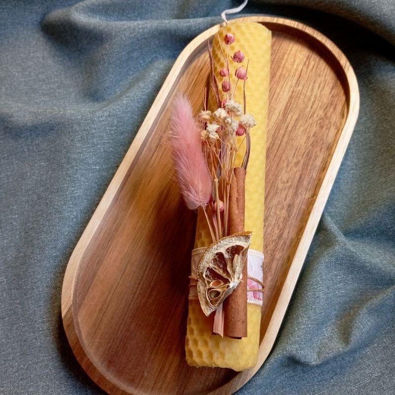 Lampada-melissokeri-fysiko-etsetera (3) λαμπαδάκι μελισσοκέρι με αποξηραμένα λουλούδια