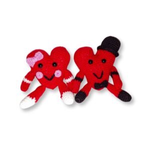 Πλεκτό ζευγαράκι Amigurumi Καρδούλες