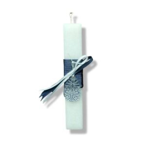 Αρωματική Ανδρική Λαμπάδα Λευκή Αυγό Πλέξι 30 εκ.