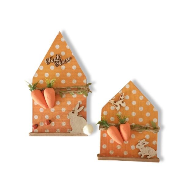 Πασχαλινό Διακοσμητικό Σετ ξύλινα σπιτάκια
