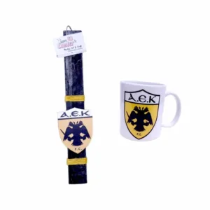 Λαμπάδα Κίτρινη Ομάδα με κούπα