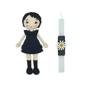 Πασχαλινή λαμπάδα με πλεκτή κούκλα