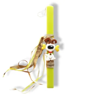 Λαμπάδα με σκυλάκι από πολυμερικό πηλό