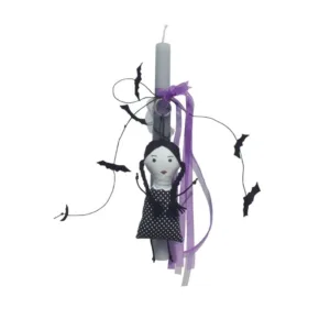 Πασχαλινή Λαμπάδα με Υφασμάτινο Μπρελόκ