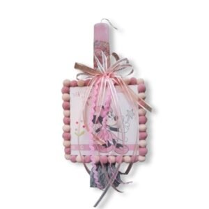 Αρωματική πλακέ λαμπάδα ροζ με Πομ πομ, Ποντικίνα