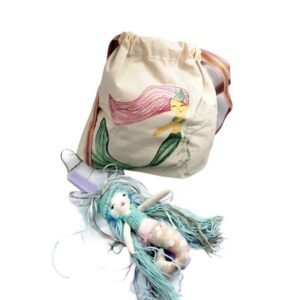 Σετ Λαμπάδα με κούκλα πάνινη γοργόνα & τσάντα πλάτης