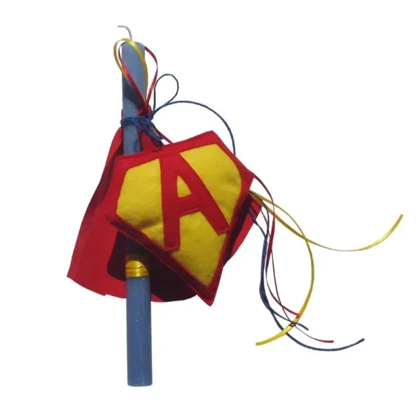 Λαμπαδα με Σήμα Σούπερ Ήρωα και Μονόγραμμα