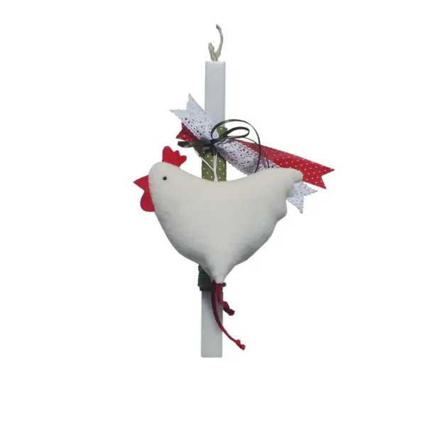 Πασχαλινή Λαμπάδα με Βελούδινη Κοτούλα