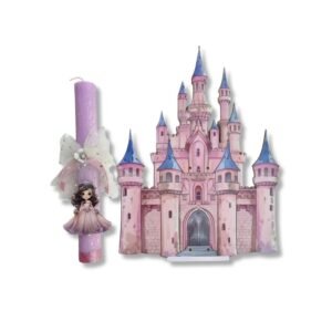 Λαμπάδα με πριγκίπισσα και διακοσμητικό καδράκι