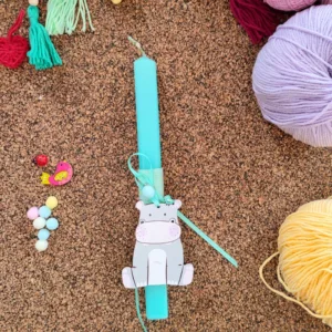 παιχνιδολαμπάδα με πλεκτό ιπποπόταμο