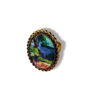 Χειροποίητο αυξομειούμενο δαχτυλίδι με υγρό γυαλί