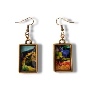 Χειροποίητα κρεμαστά σκουλαρίκια με υγρό γυαλί