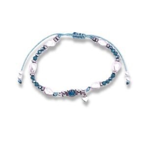Βραχιόλι για τη μαμά με μεταλλικό MOM με glitter "PEARLS"